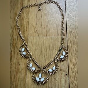 Rare Vintage Kendra Scott Gold and White Bib Necklace